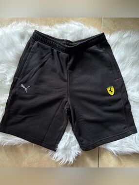 Puma x Ferrari Men's Black Athletic Shorts Size SMALL
